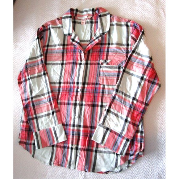 Victoria's Secret Large Pajama Top/Chemise/Shirt Plaid Soft - Multicolor NWOTag - Picture 11 of 12